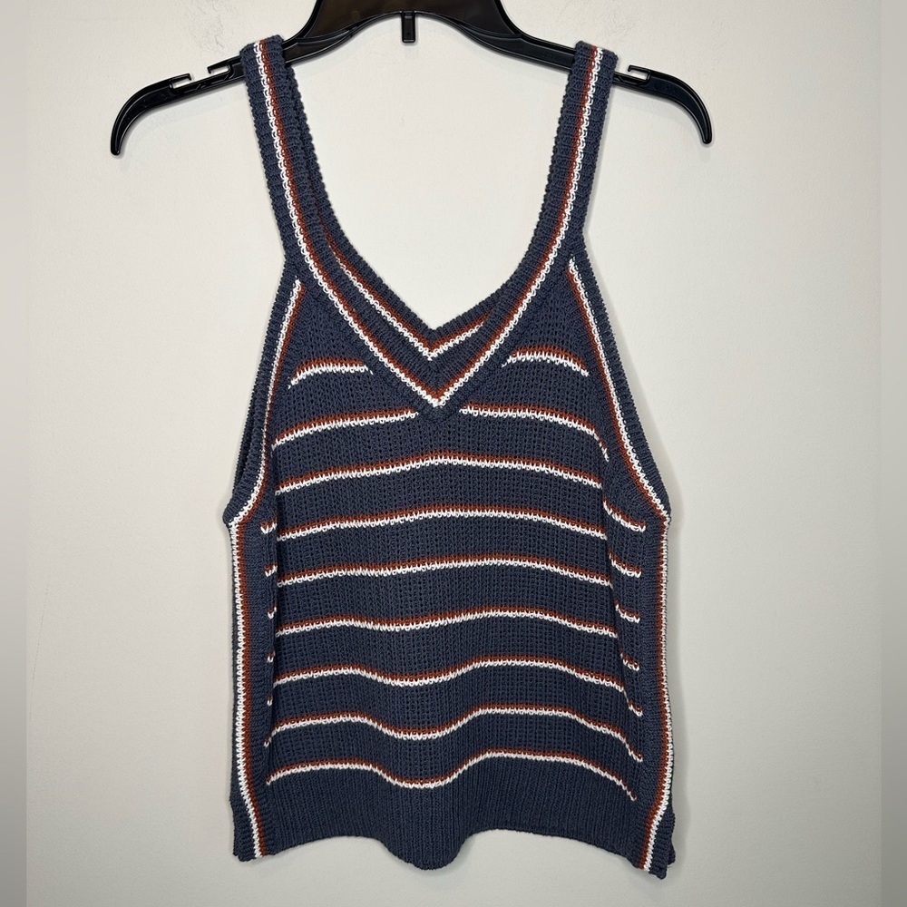 Madewell Gray and Orange V-Neck Sweater - Picture 6 of 16
